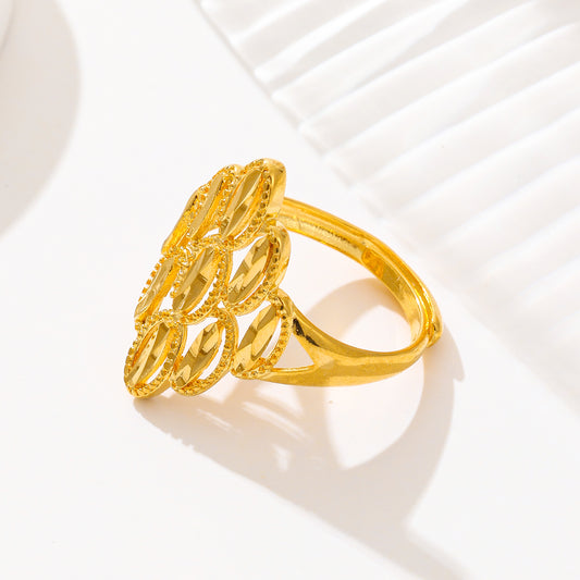 MY1734 24K Gold Plated Adjustable Copper Ring for Women