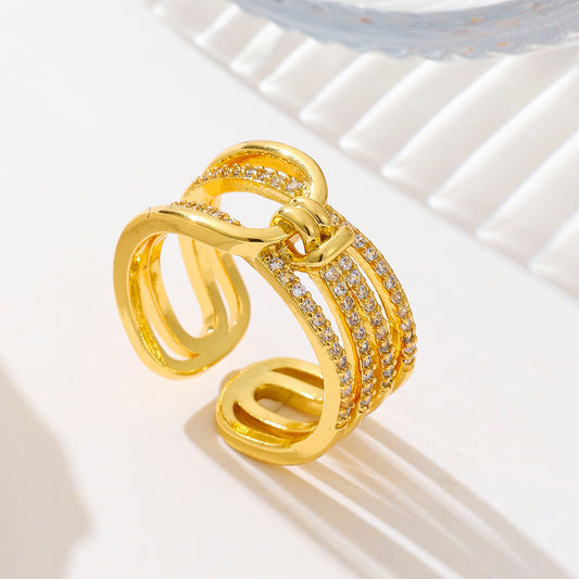 MY1721 24K  Gold Plated Adjustable Wholesale Women Copper Ring