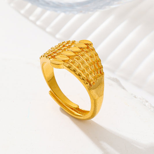 MY1727 24K Gold Plated Adjustable Copper Ring for Women