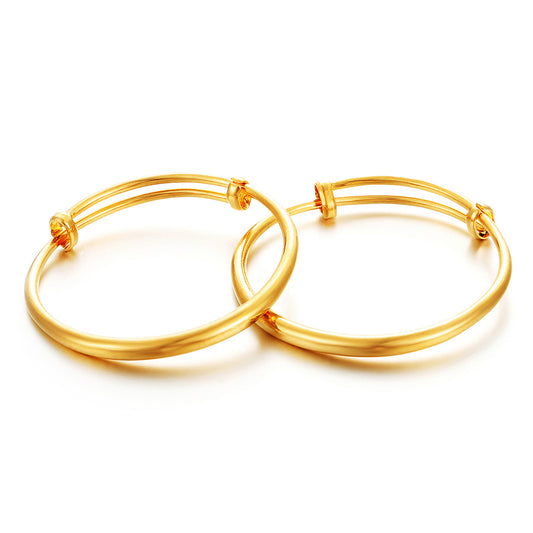 Baby Bracelets for infant 2pcs/lot 18K Gold Plated Kids Glossy Expandable Charm Bangles &bracelets toddlers jewelry