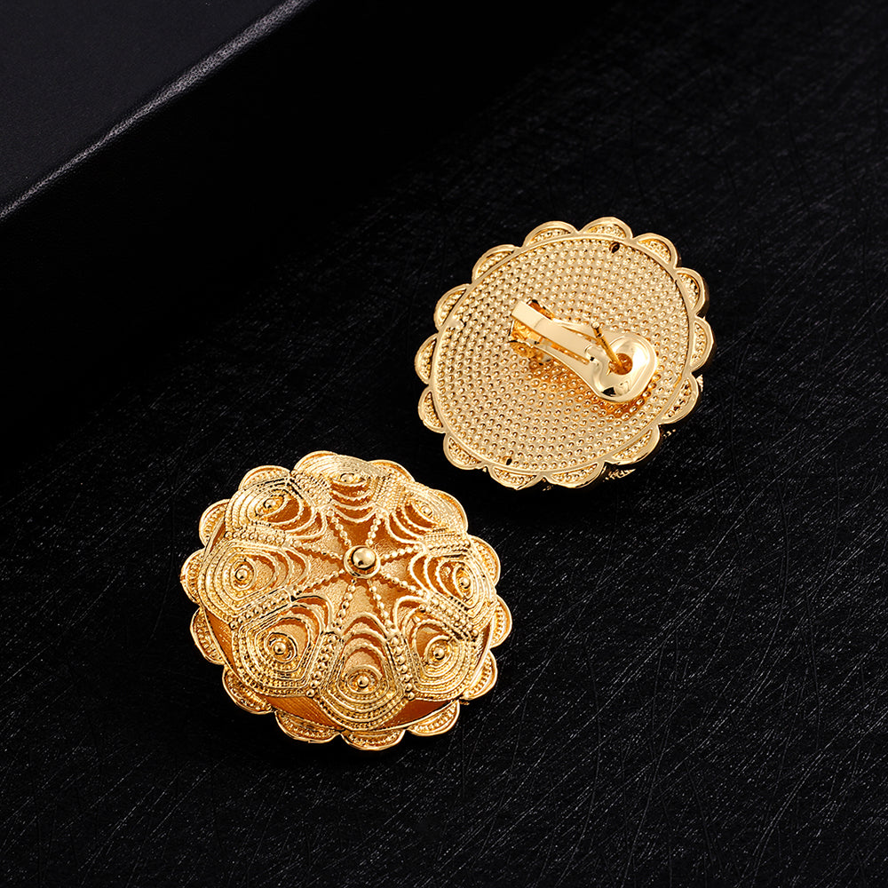 18K Gold Plated Big Size Jewelry Sets for Ethiopian Habesha Women Wedding Party Jewelry