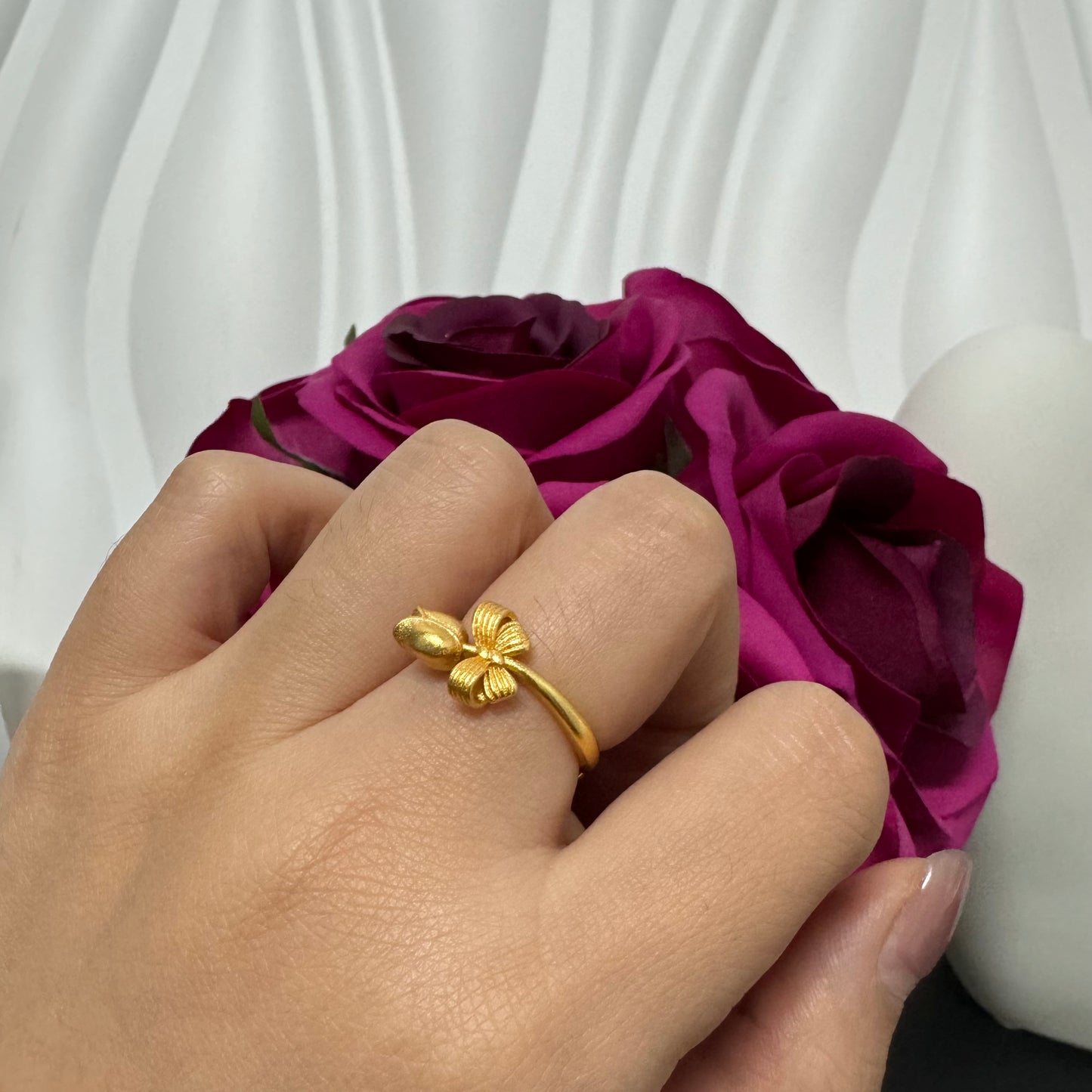 6PCS/bag 24KGP Copper  Adjustable Golden Rings
