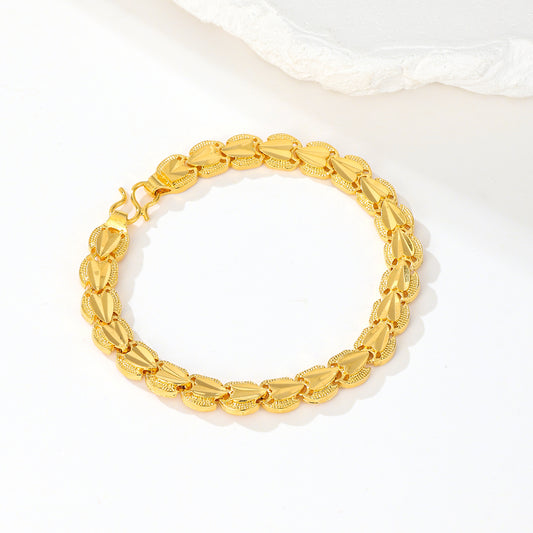 MY2081  24K Gold-Plated Copper Bracelet [Heart-Shaped Design]