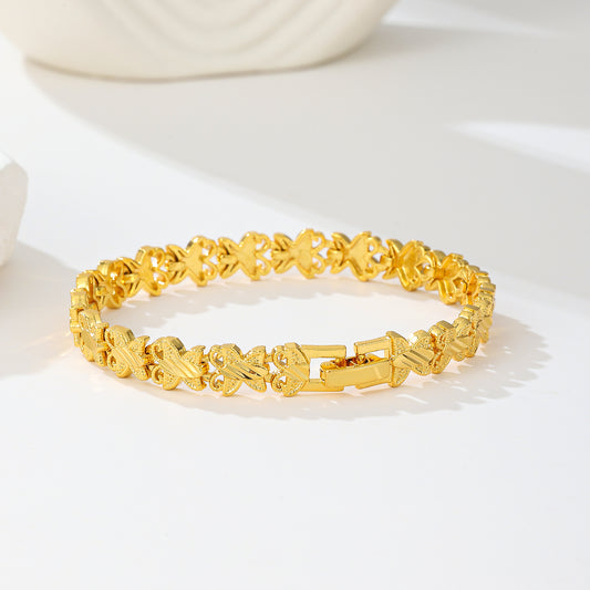 MY2082  24K Gold-Plated Copper Bracelet [Butterfly Design]