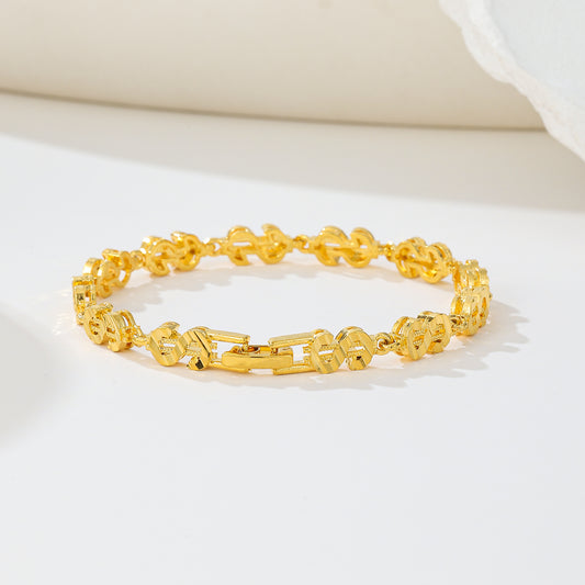 MY2088  24K Gold-Plated Copper Bracelet [$ Design]