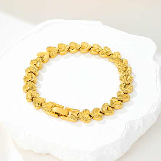 MY2090  24K Gold-Plated Copper Bracelet [ Heart Shape Design]