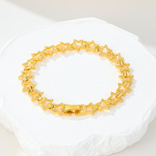 MY2091  24K Gold-Plated Copper Bracelet [Pentagram Shape Design]