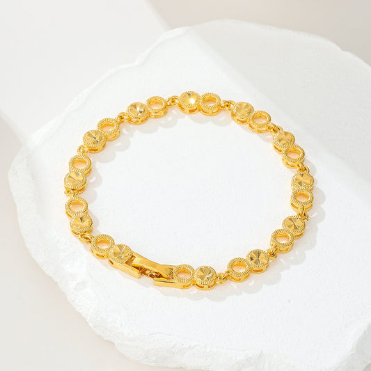 MY2093  24K Gold-Plated Copper Bracelet [Little Circle Design]