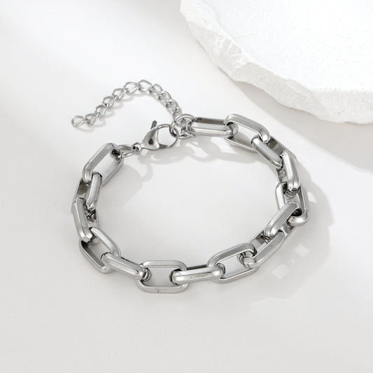 MY2104 Stainless Steel Adjustable Bracelet with Lengthened Cross Chain Desigen