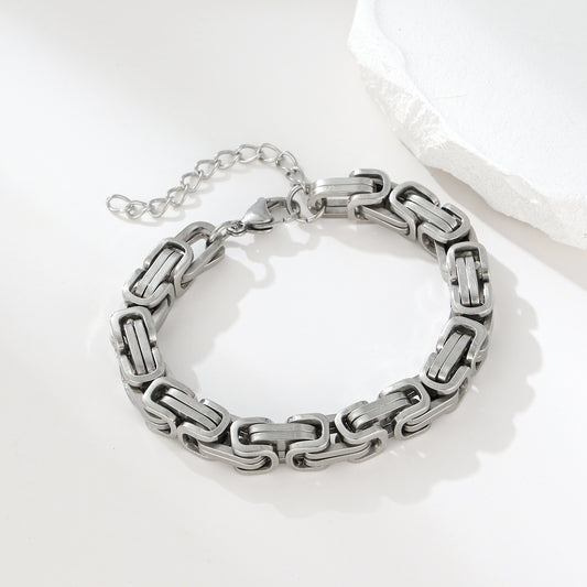 MY2109 Stainless Steel Adjustable Imperial Chain Bracelet Plated with Real Gold