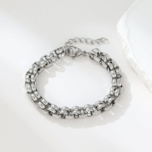 MY2110 Stainless Steel Adjustable Bracelet Plated with Real Gold
