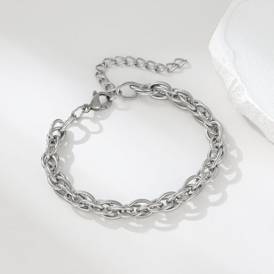MY2116 Stainless Steel Adjustable Bracelet Plated with Real Gold