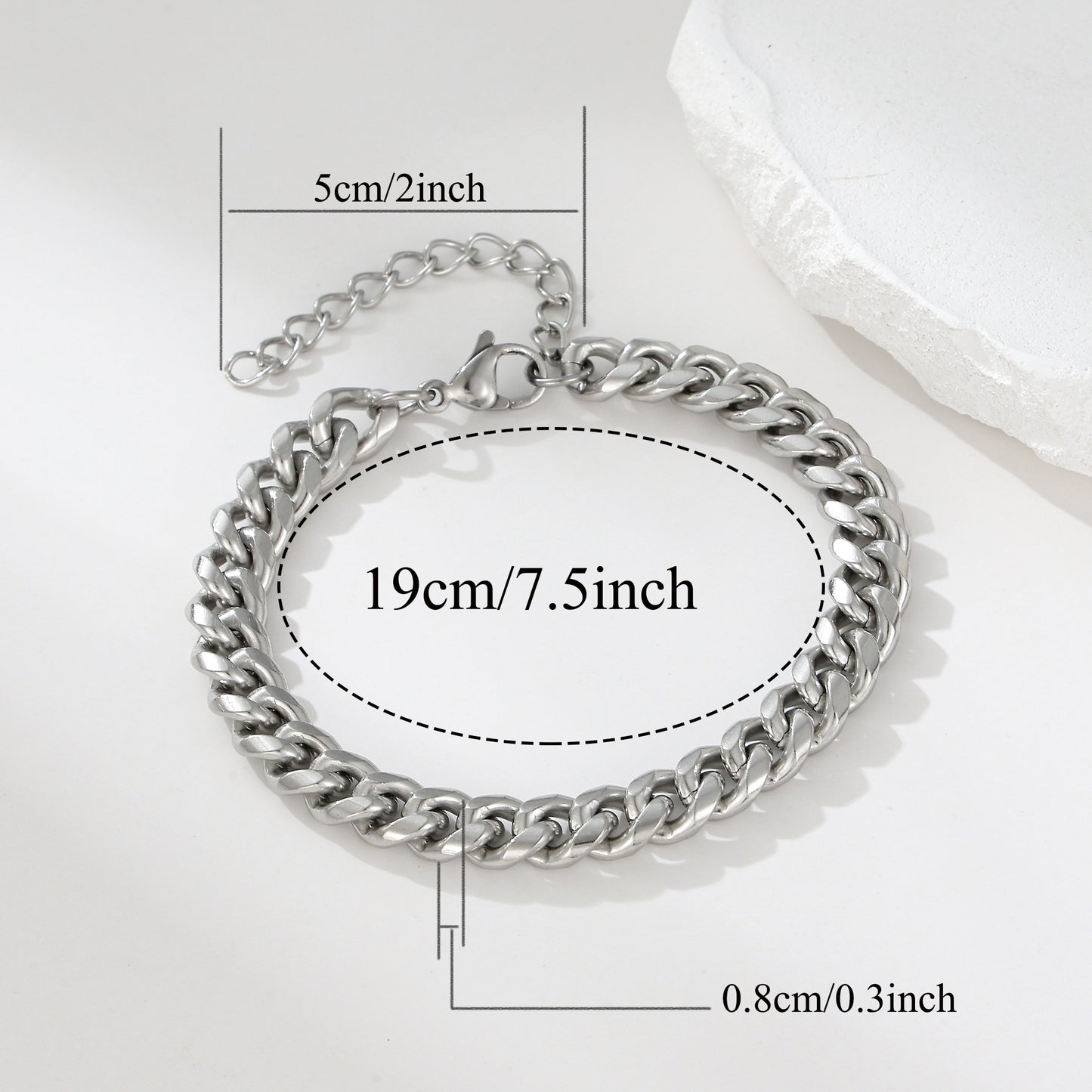 MY2117 Stainless Steel Adjustable Cuban Chain Bracelet Plated with Real Gold