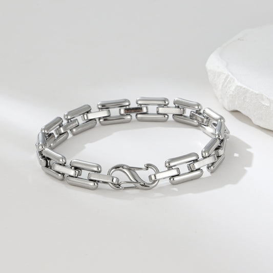 MY2120 Stainless Steel Fixed Size Bracelet Plated with Real Gold