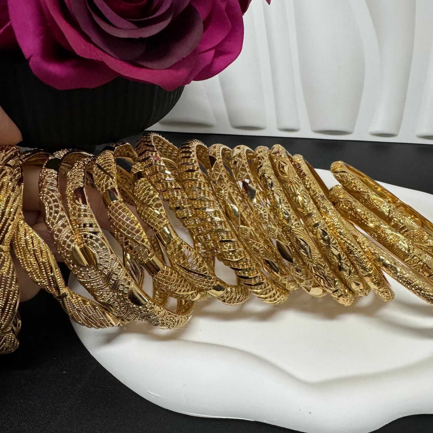 4PCS/Bag 2.7in Large Big Size fixed 18kgp copper bangles bracelets