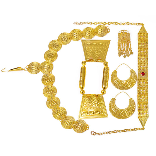Gold Color Red Stone  Eritrean Traditional Wedding Jewelry Sets Wedding Bridal Gifts for Women