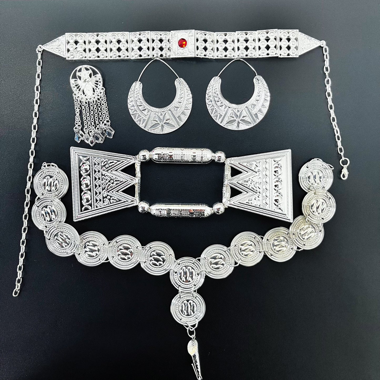Gold Color Red Stone  Eritrean Traditional Wedding Jewelry Sets Wedding Bridal Gifts for Women