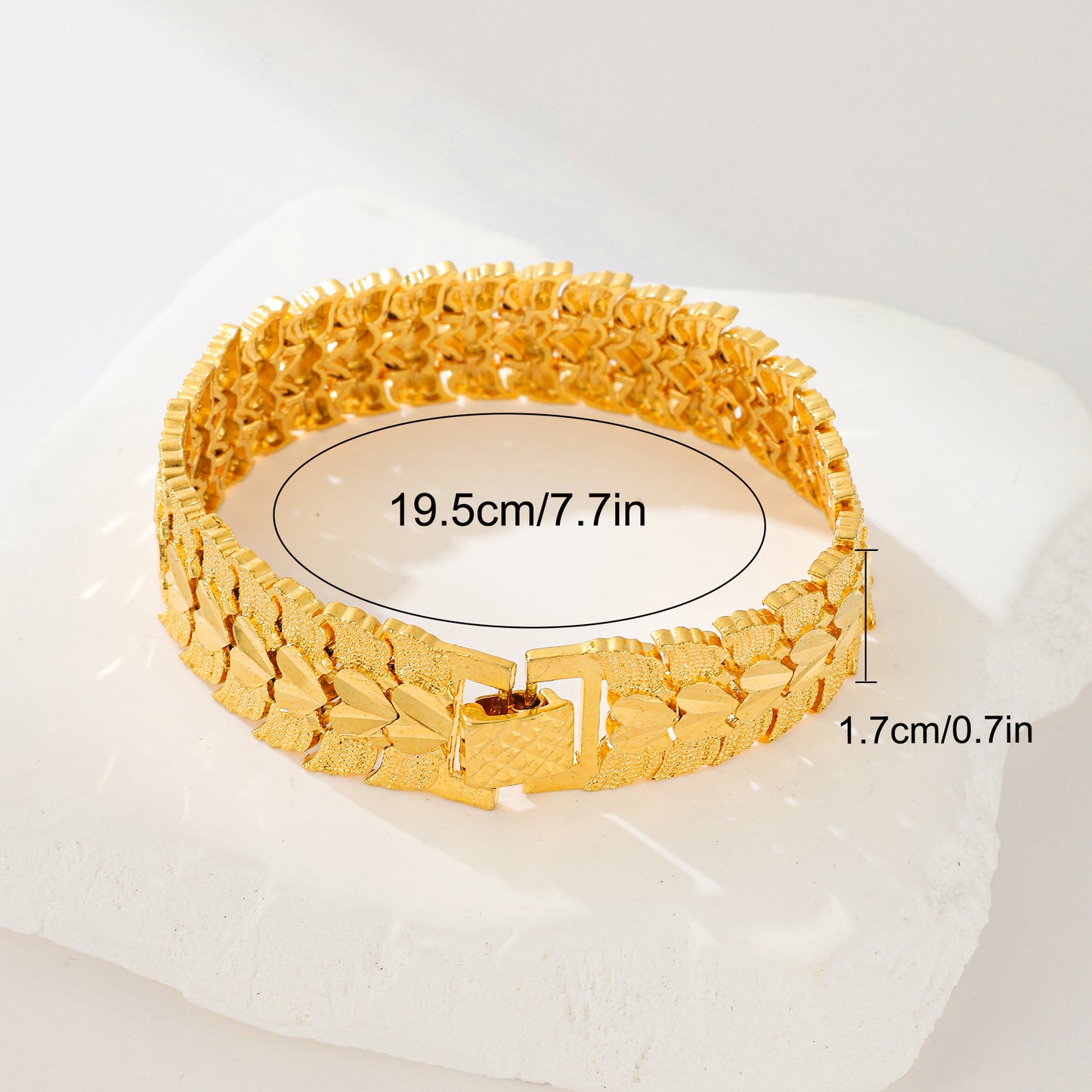 MY2080  24K Gold-Plated Copper Bracelet [Wide Chain Design]