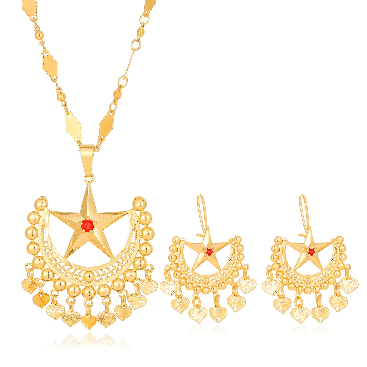 3set/bag golden copper jewelry set
