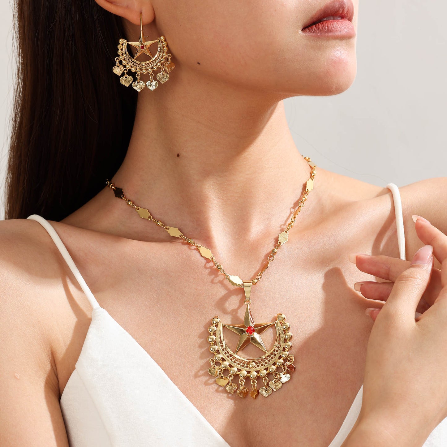 3set/bag golden copper jewelry set