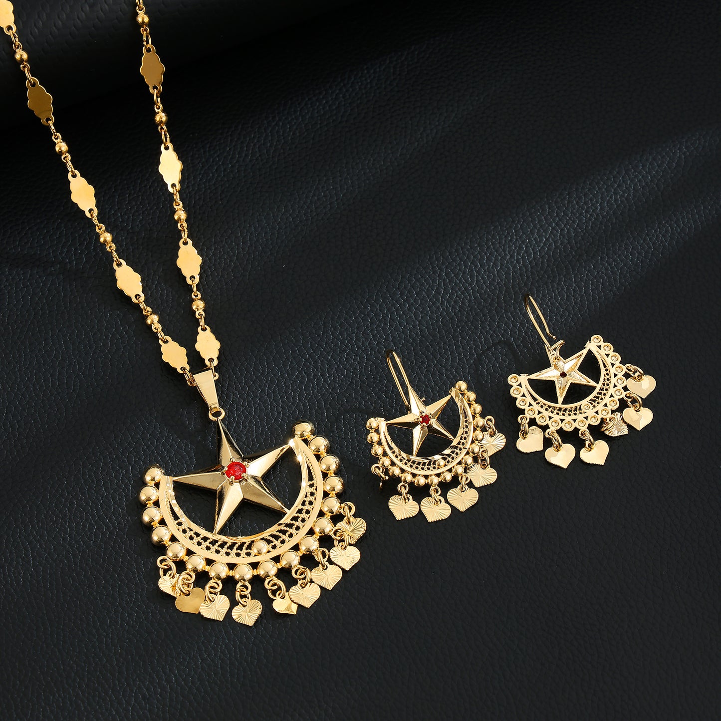 3set/bag golden copper jewelry set