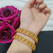 2pcs/pack Ethlyn Openable 24KGP Copper Bangles Wholesale