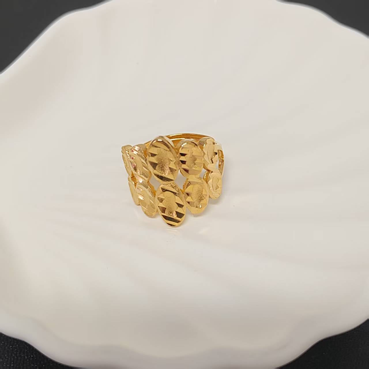3pcs/bag 24k gold plated adjustable ring