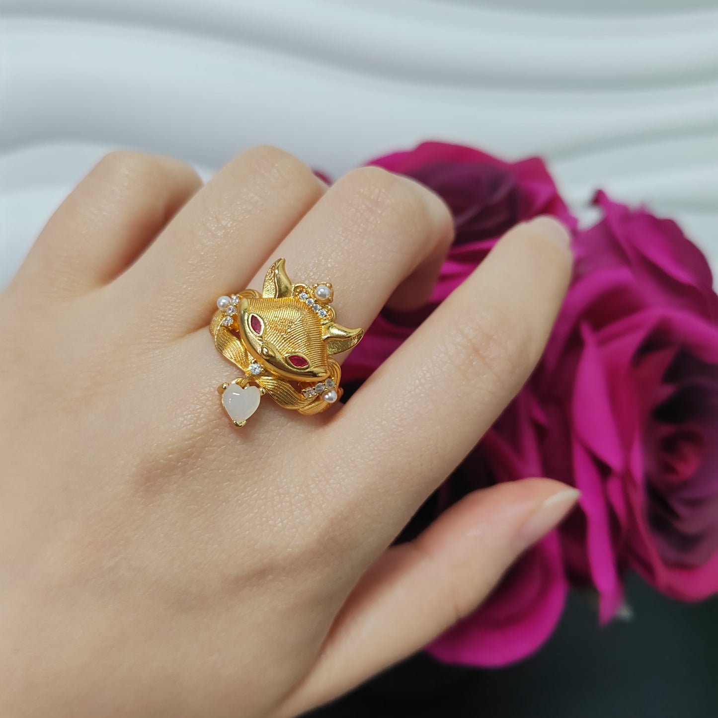 3pcs/bag golden copper ring fashion jewelry for women adjustable size