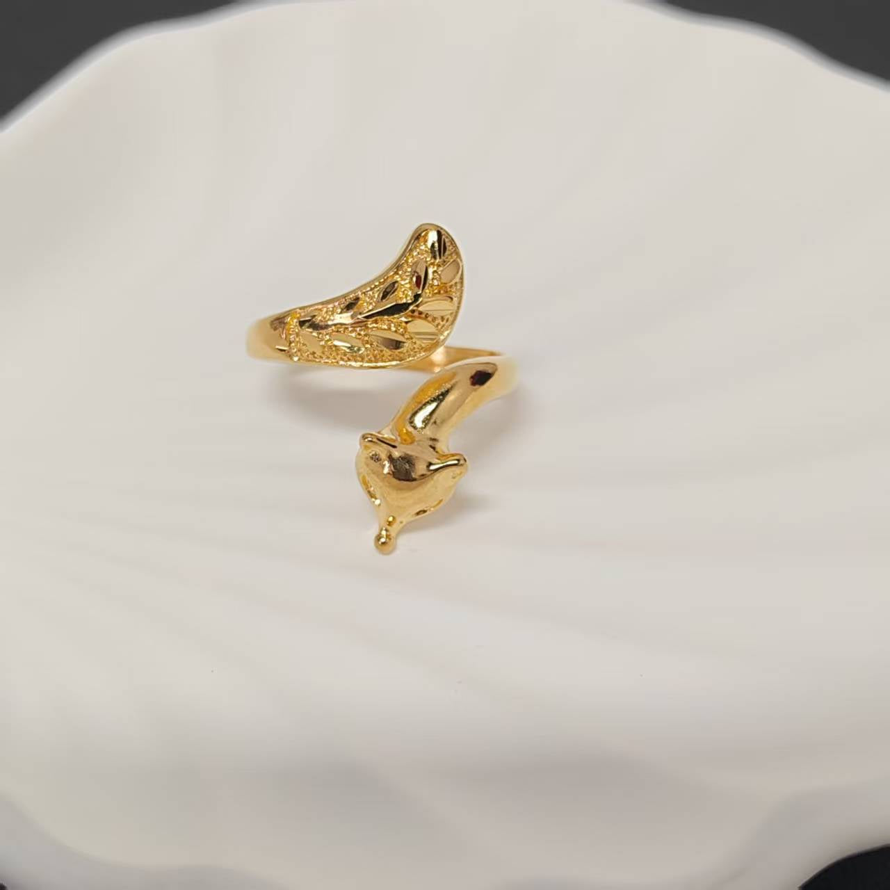 3pcs/lot golden copper women ring adjustable size