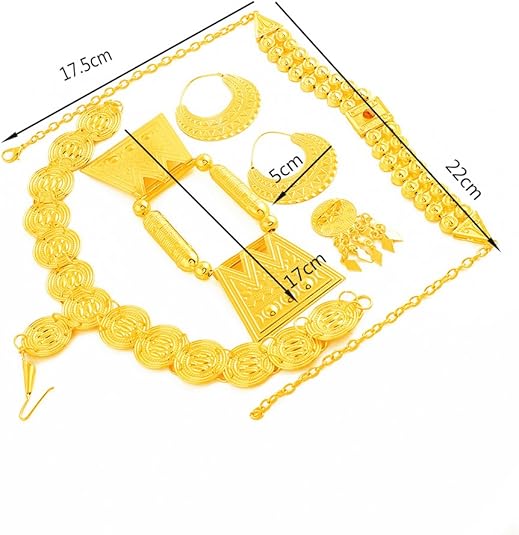 Gold Color Red Stone  Eritrean Traditional Wedding Jewelry Sets Wedding Bridal Gifts for Women