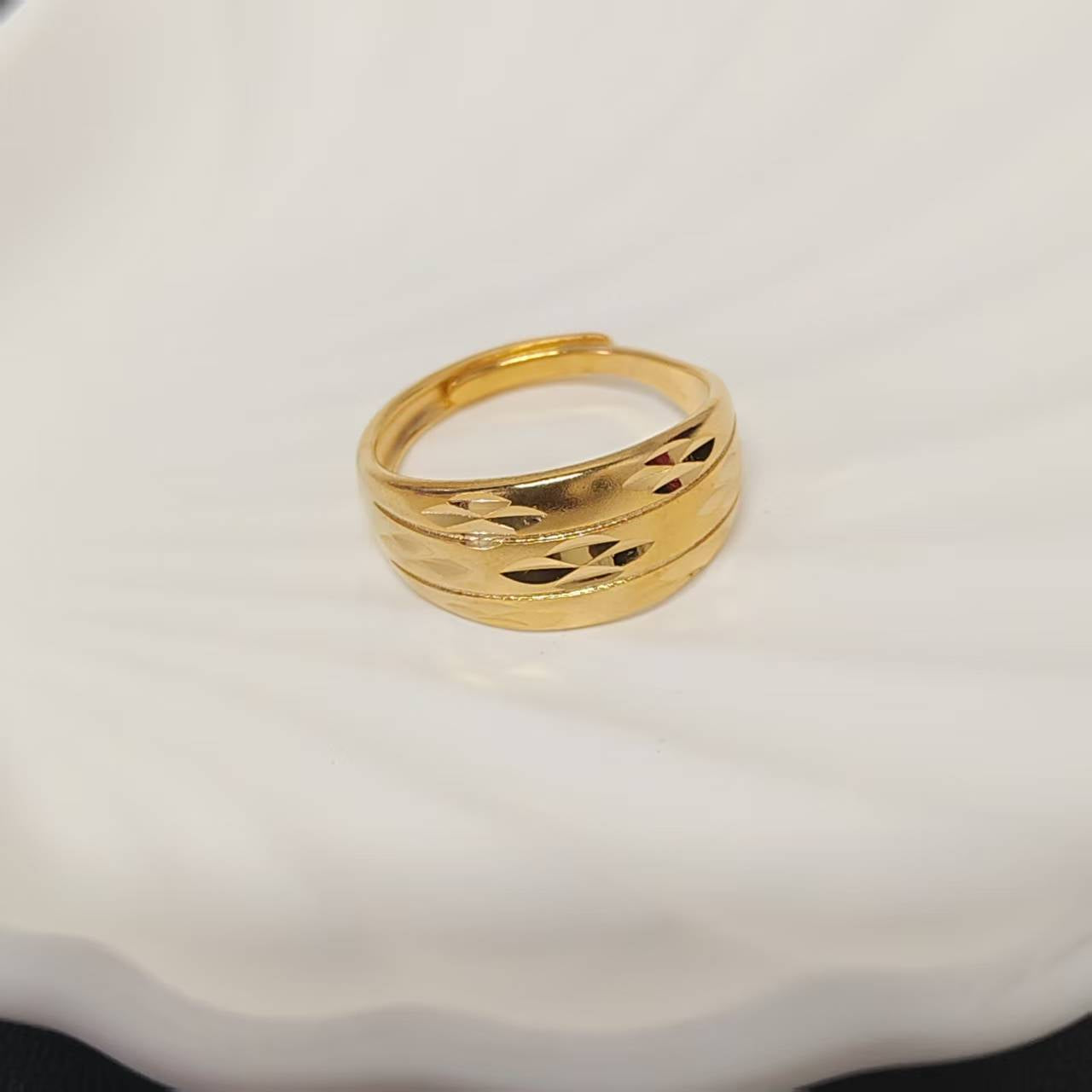 3pcs/bag 24k gold plated adjustable ring