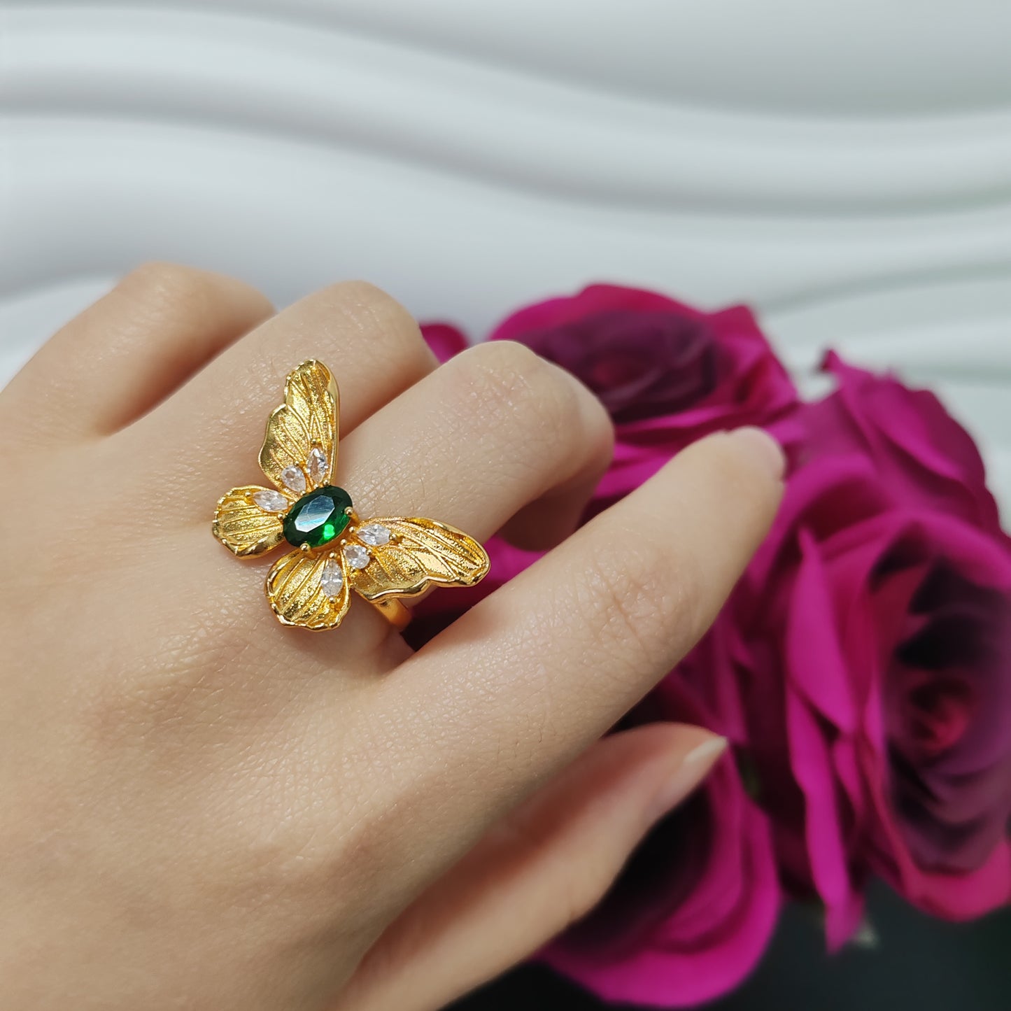 3pcs/bag golden copper ring fashion jewelry for women adjustable size