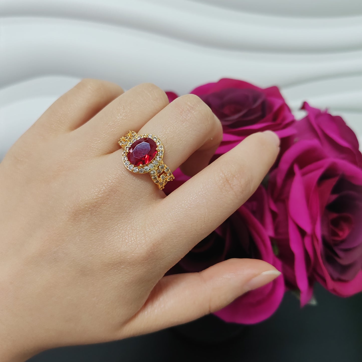 3pcs/bag golden copper ring fashion jewelry for women adjustable size