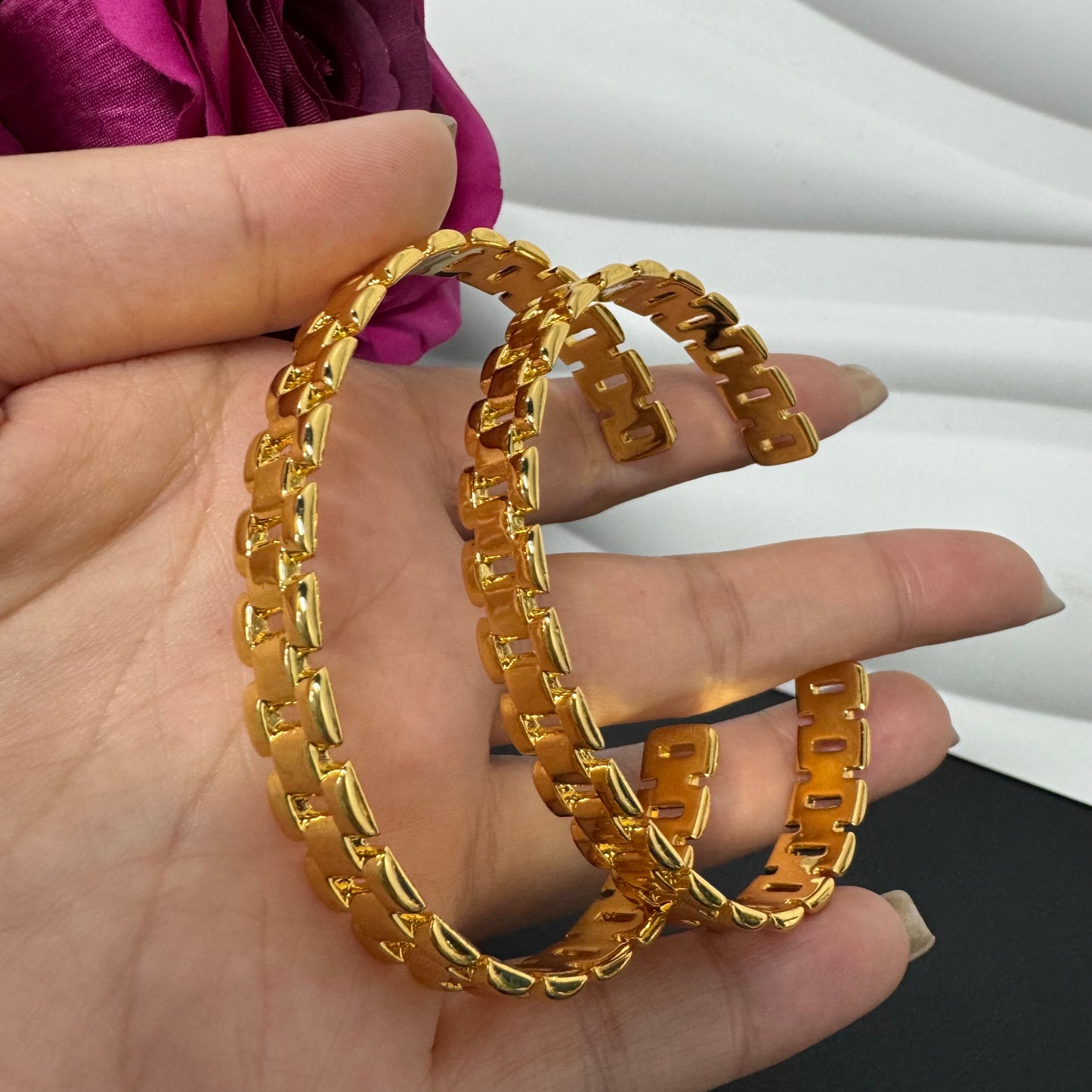 18KGP Copper bangles adjustable size bangles