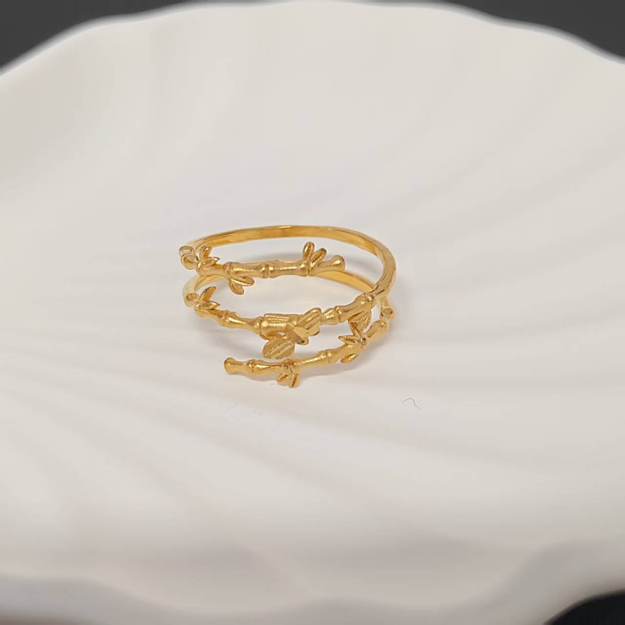 3pcs/lot golden copper women ring adjustable size