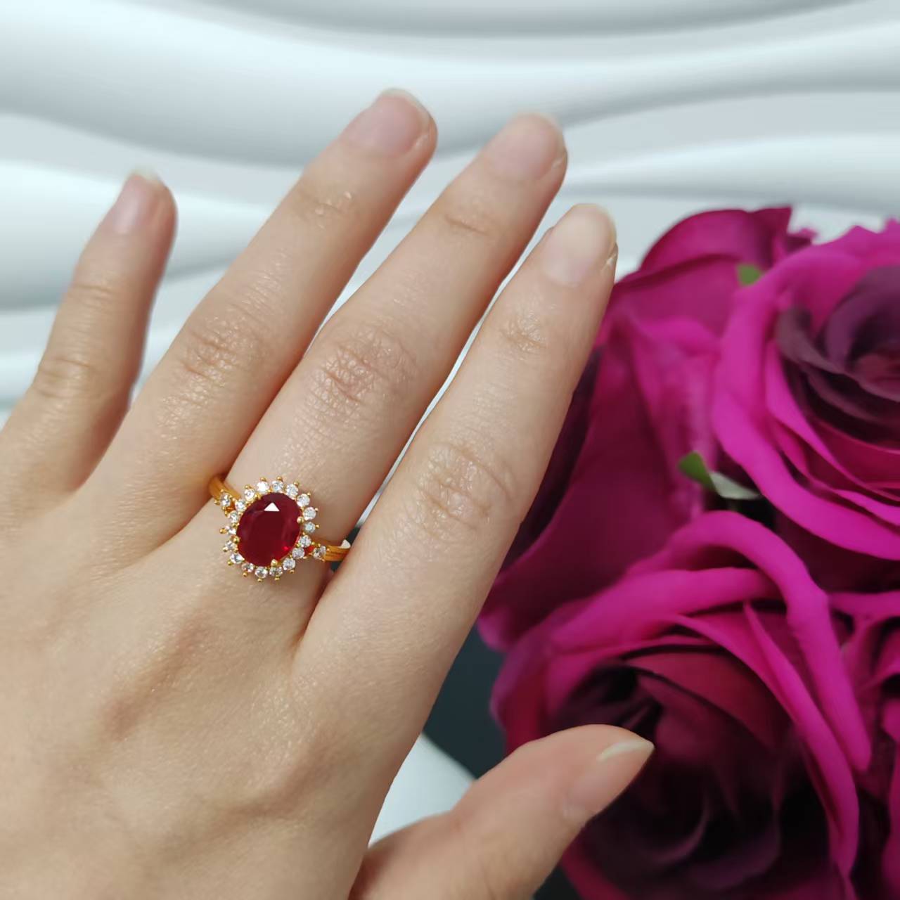 3pcs/bag 24k golden copper ring adjustable size