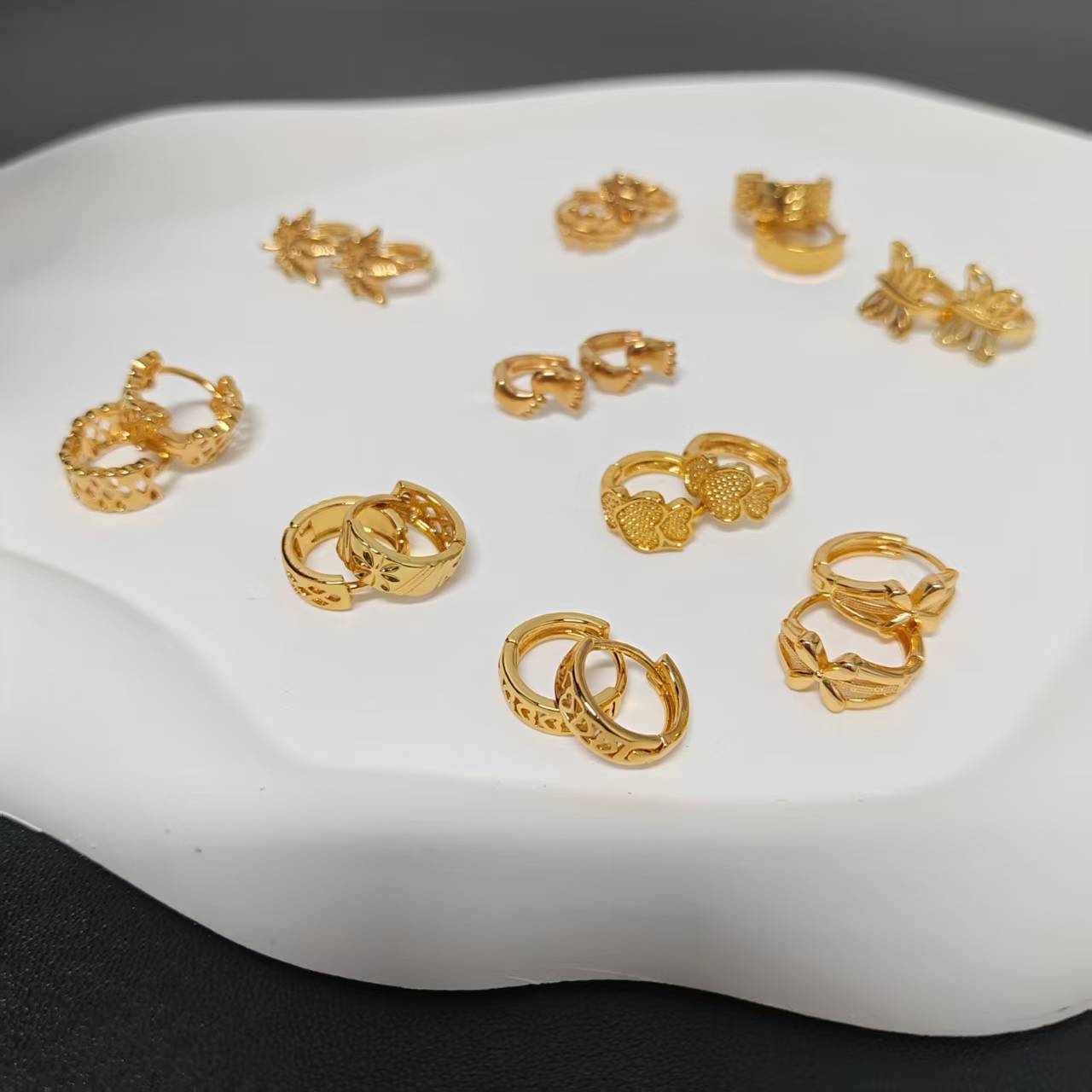 6pair/bag small hope earring golden copper earring