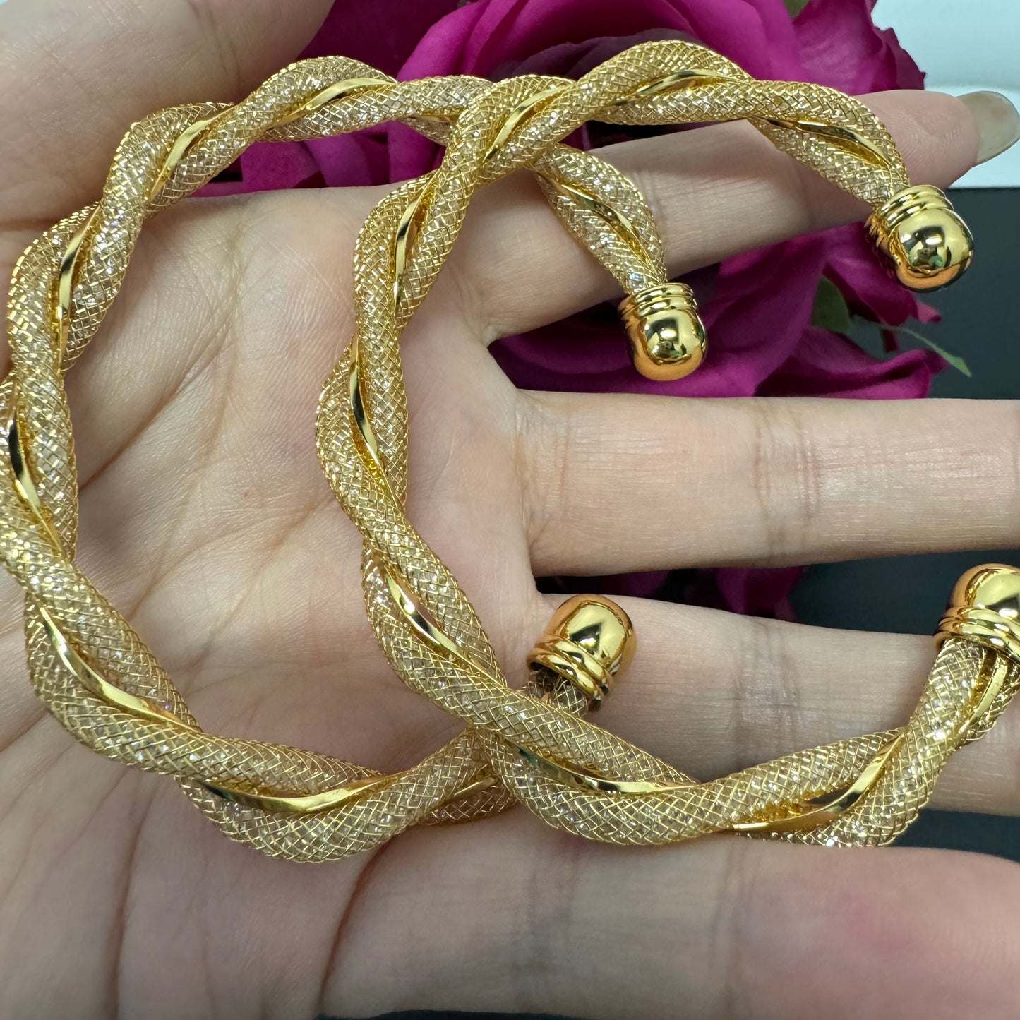 18KGP Copper bangles adjustable size bangles