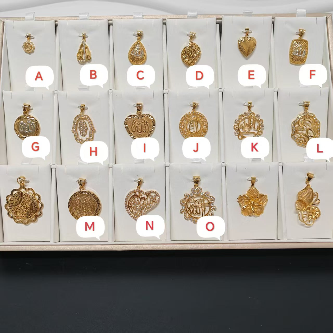 3pcs/bag golden copper Muslim Pendant