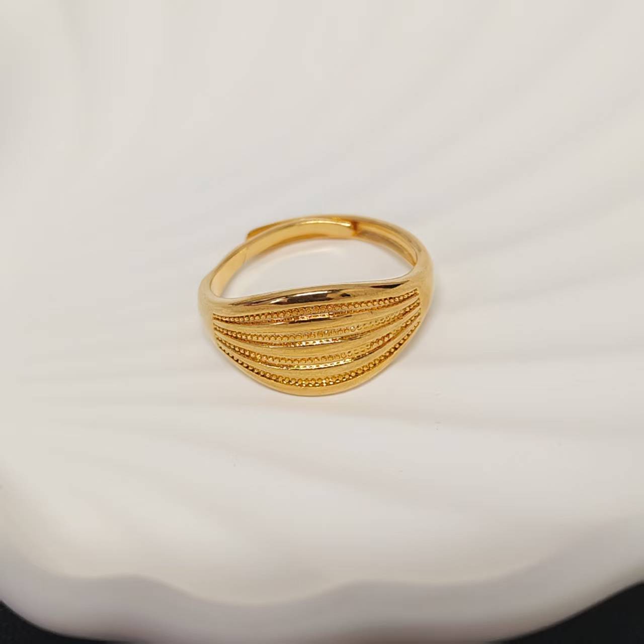 3pcs/bag 24k gold plated adjustable ring