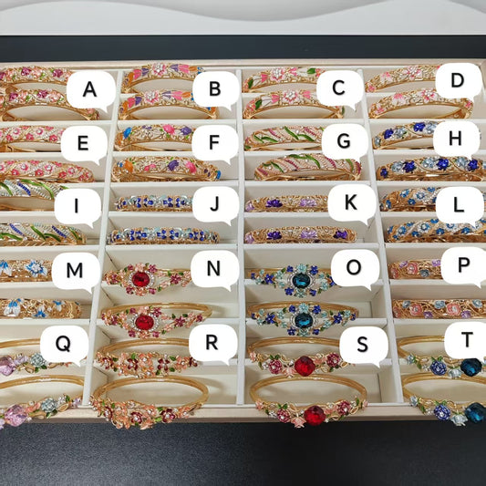 2pcs/bag 18KGP Copper Bangles 2.4inch openable bangles