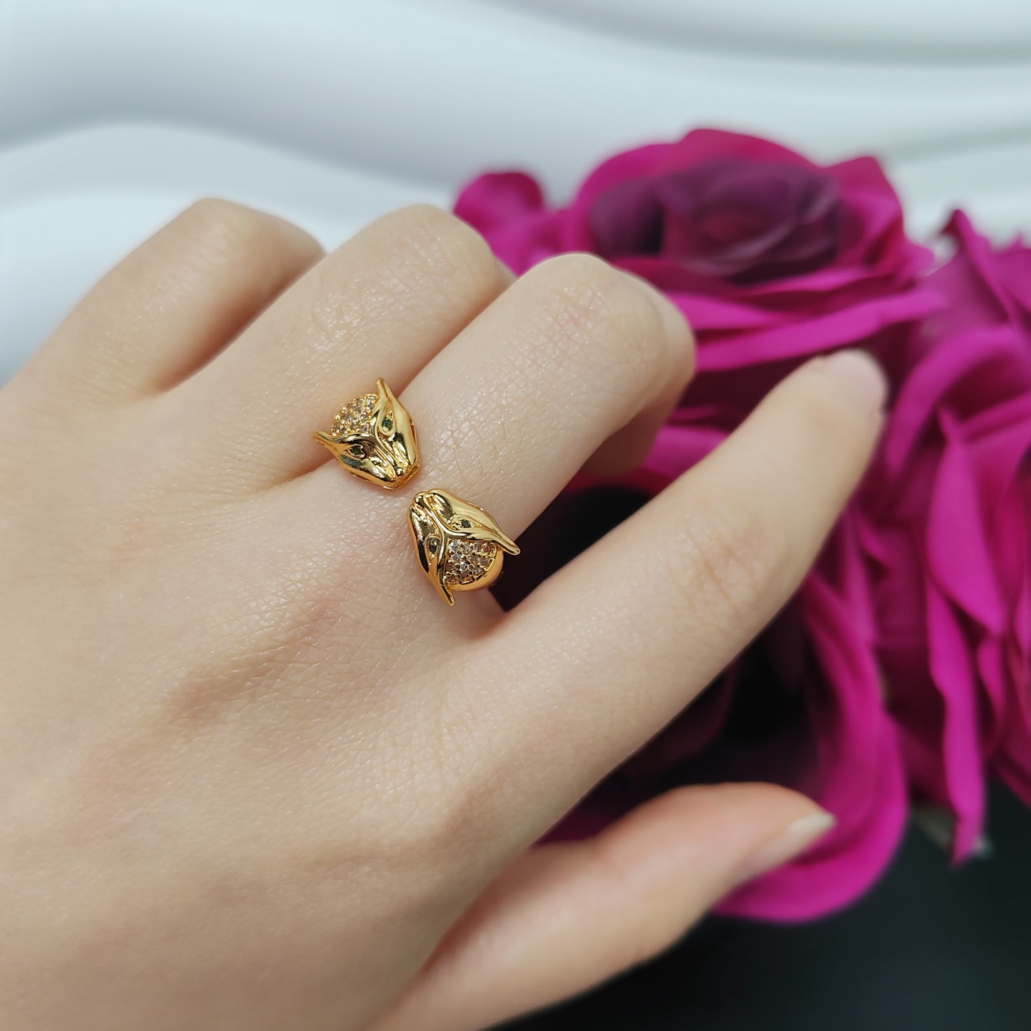 3pcs/bag golden copper ring fashion jewelry for women adjustable size