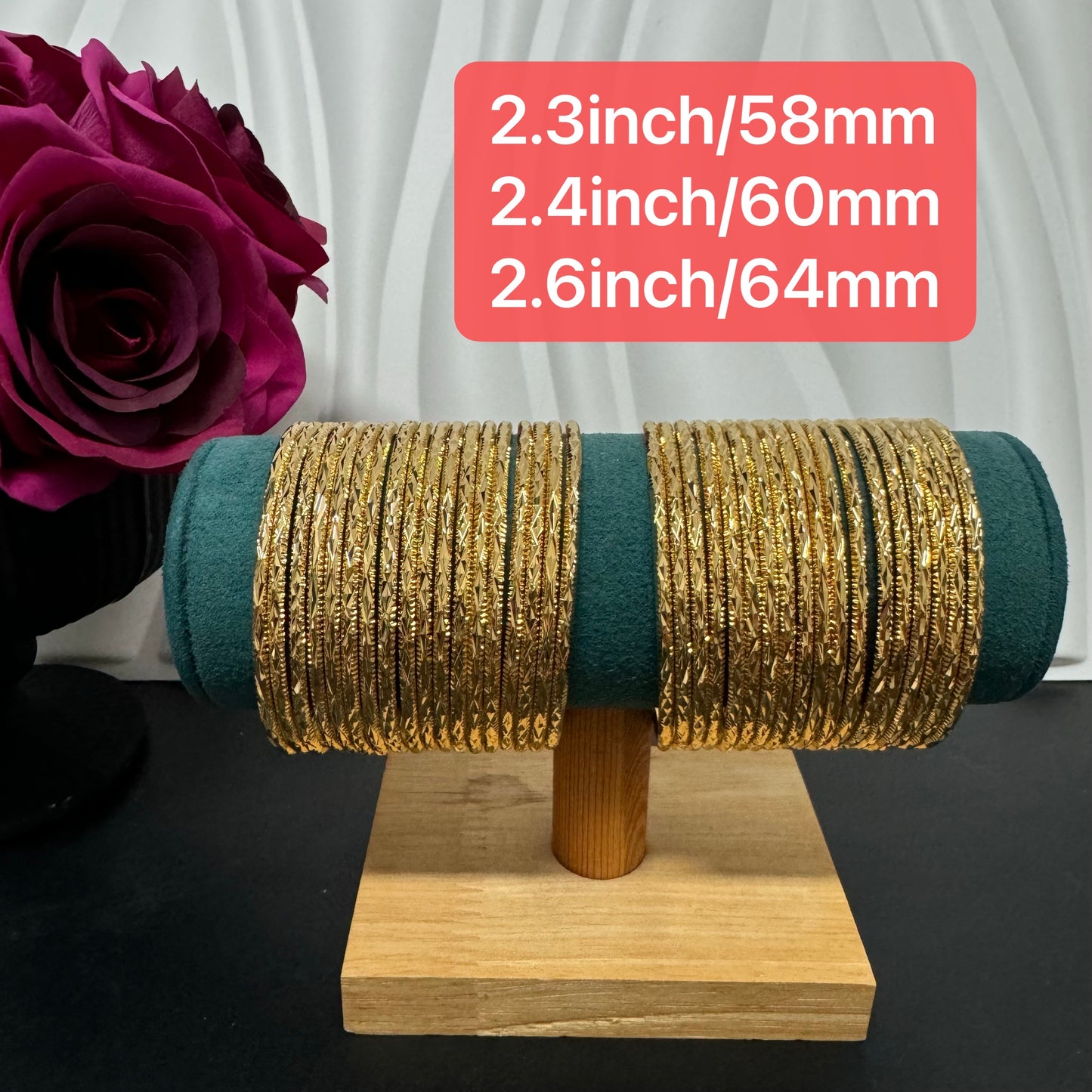 Ethlyn Small  fixed size 24KGP Copper Bangles Sets wholesale