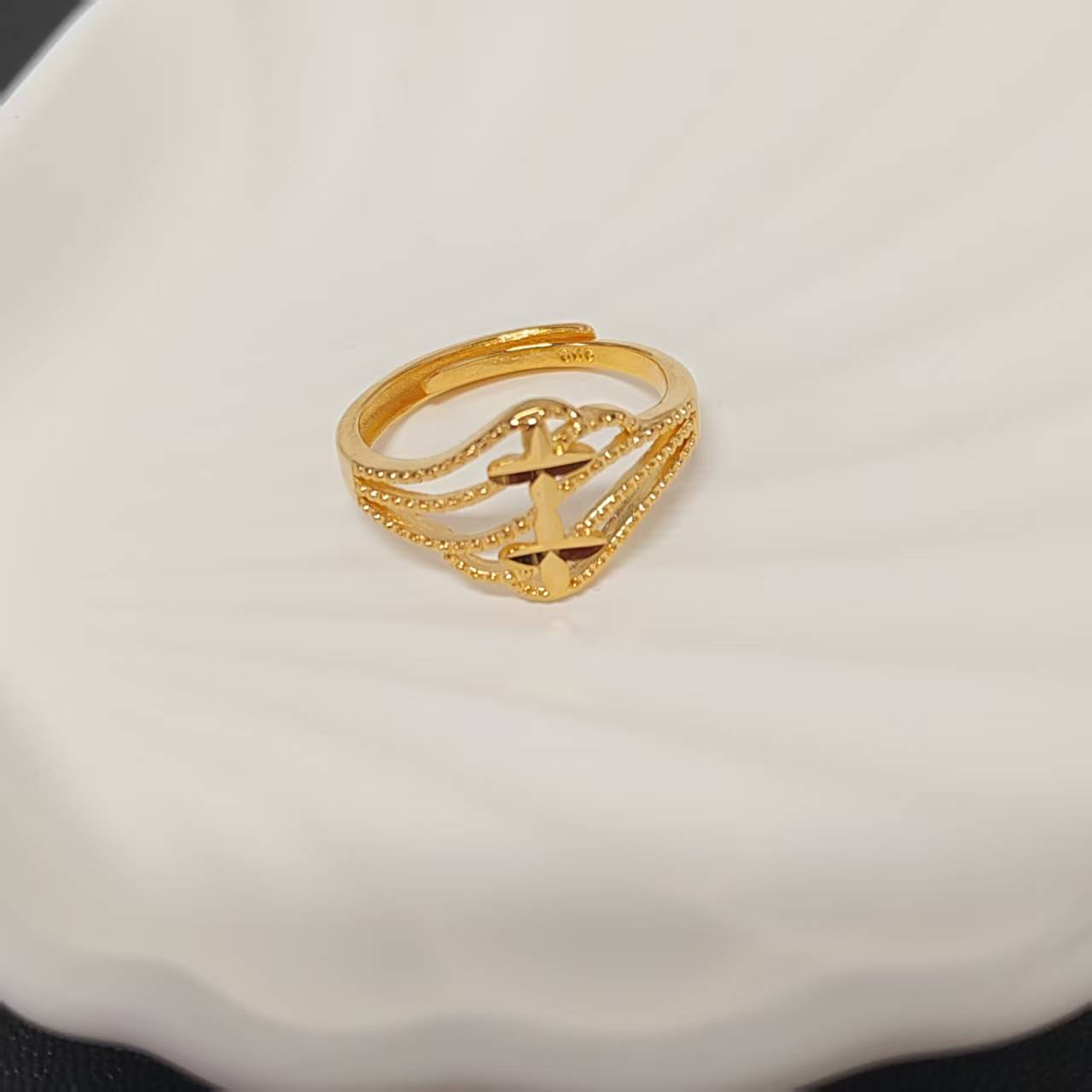 3pcs/bag 24k gold plated adjustable ring