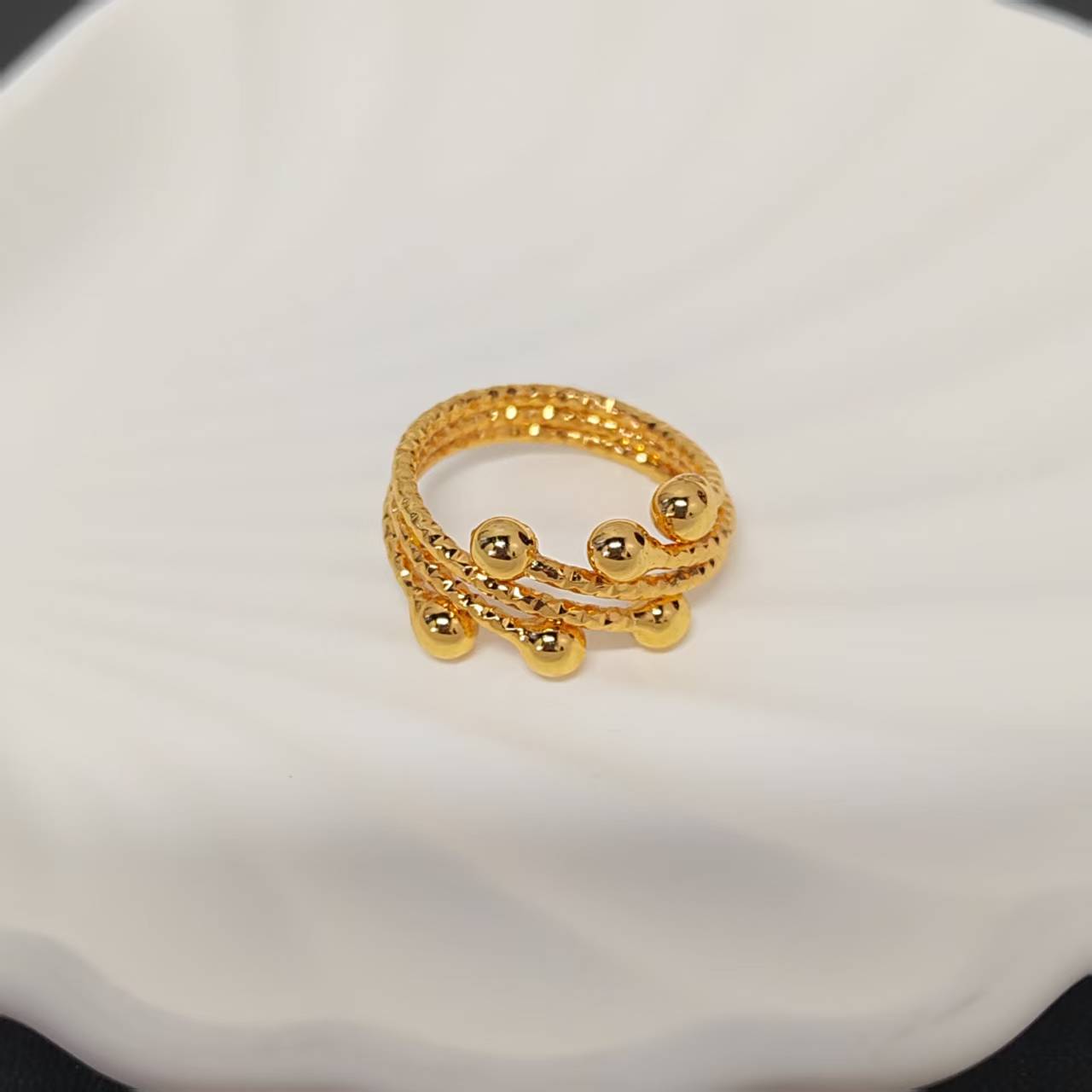3pcs/lot golden copper women ring adjustable size