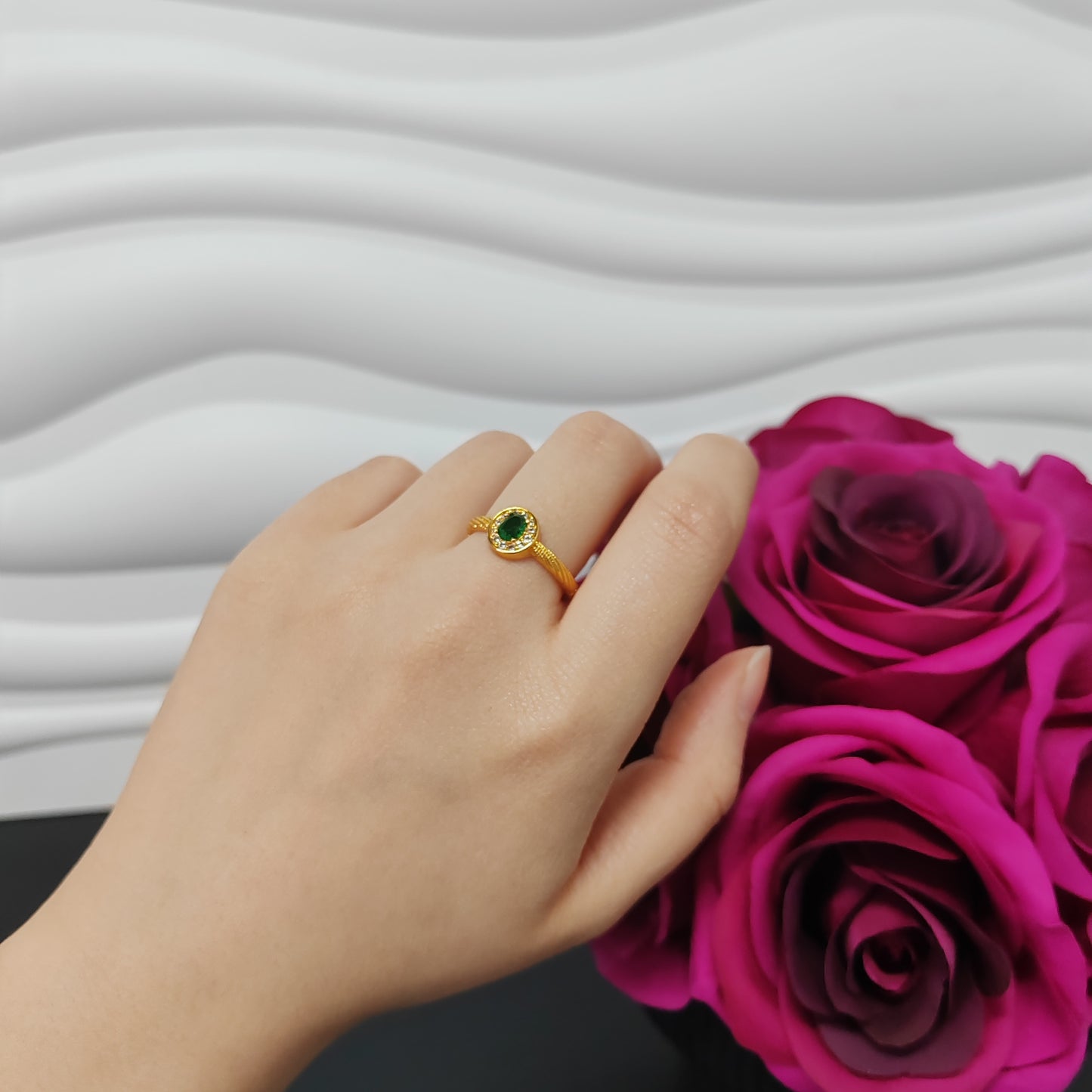 3pcs/bag 24k golden copper ring adjustable size