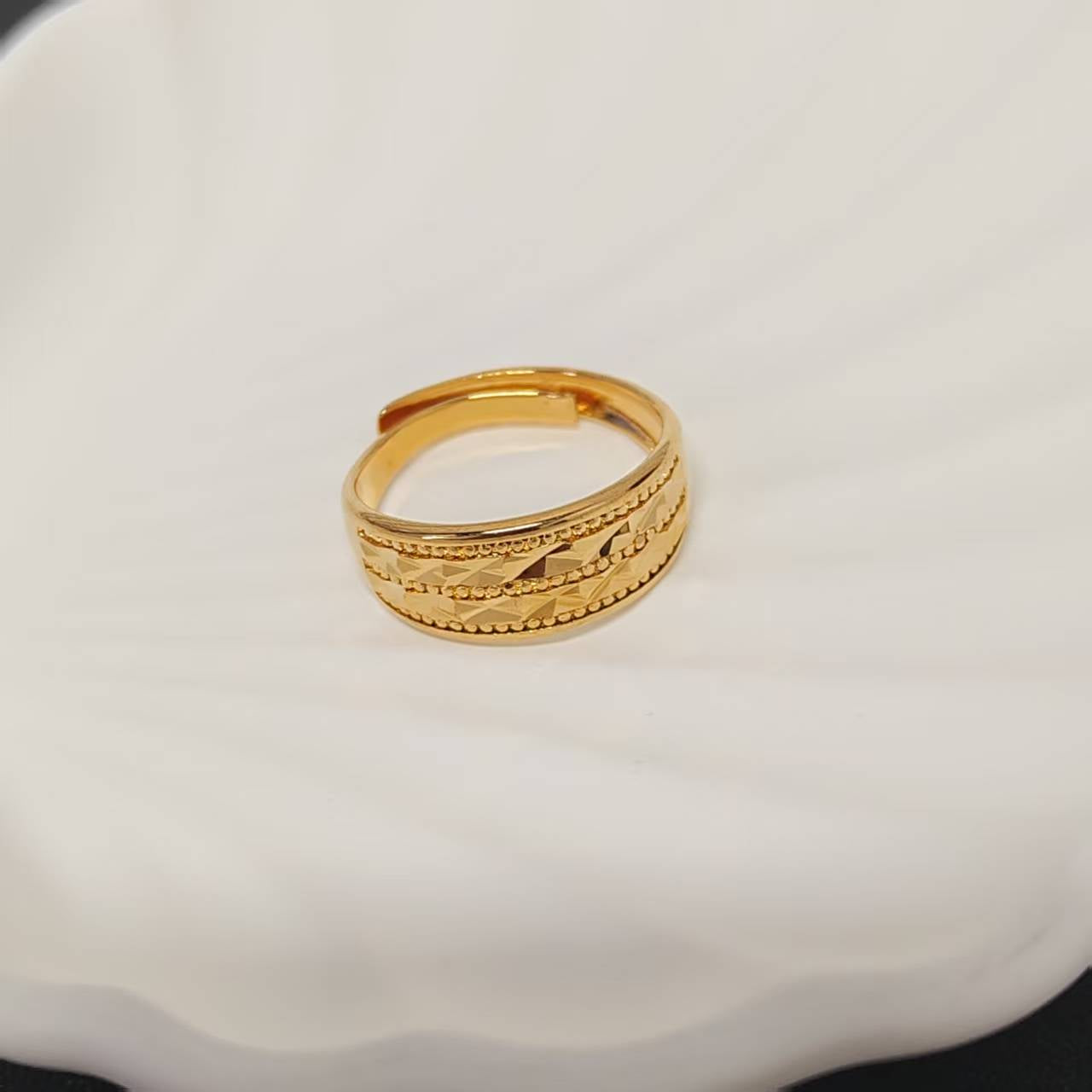 3pcs/bag 24k gold plated adjustable ring