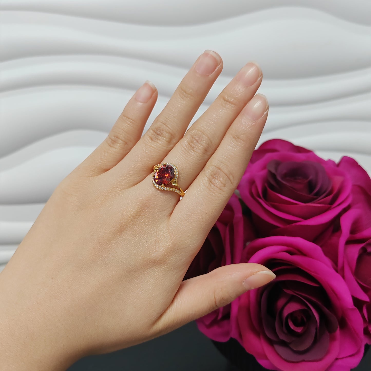 3pcs/bag 24k golden copper ring adjustable size